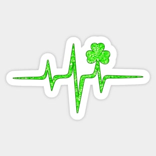 Irish Heartbeat St. Patricks Day Shamrock Music Sticker